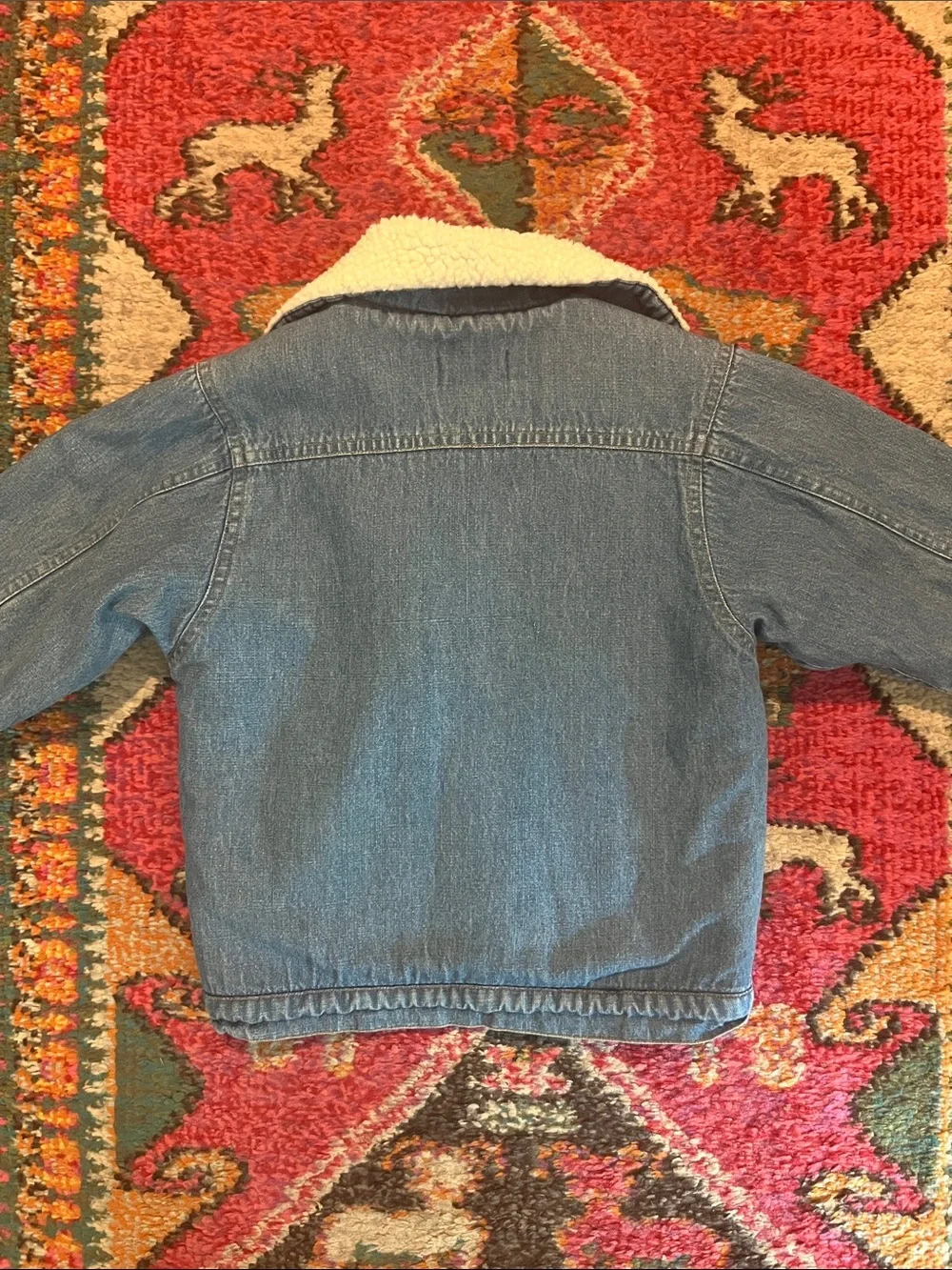 Levi's Blue Denim Jacket with Cream Sherpa Collar